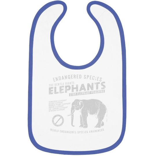 Save The Elephants Baby Bib