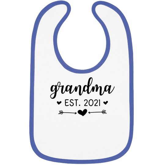 Grandma Est. 2021 Grandmother Gift New Grandparent 2021 Baby Bib