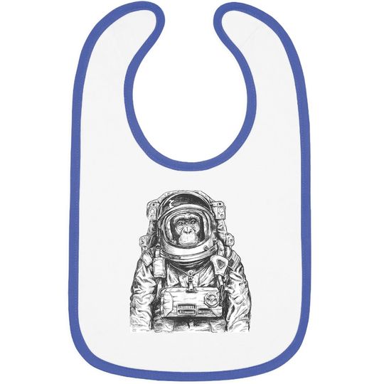 Astronaut Monkey Chimpanzee Cosmonaut Astronomy Baby Bib