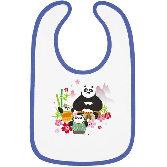 Kung Fu Panda Po And Pandas Floral Baby Bib