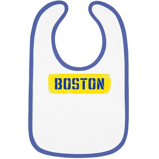 Retro Boston Running Marathon Finish Line Baby Bib