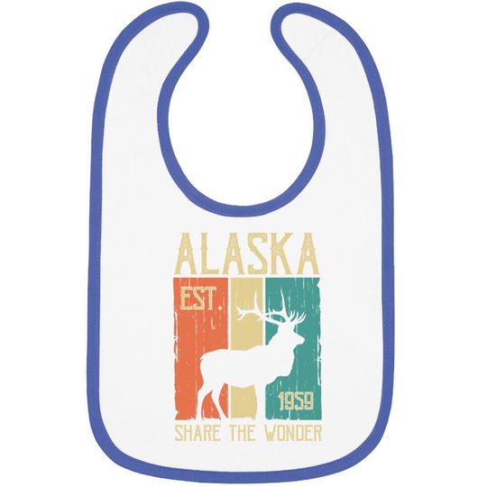 Vintage Sports Design Alaskan Elk For Alaska Day Baby Bib