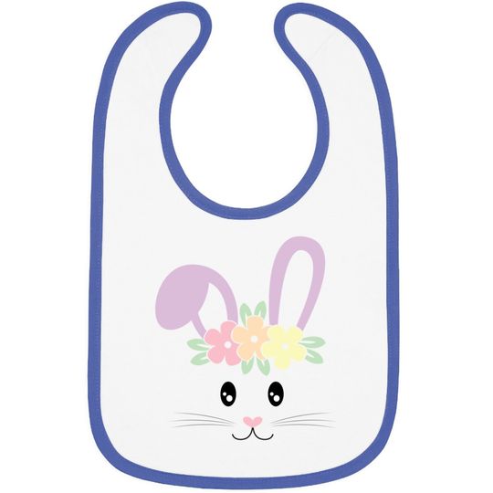 Easter Bunny Face Pastel Bib For Girls And Toddlers Baby Bib