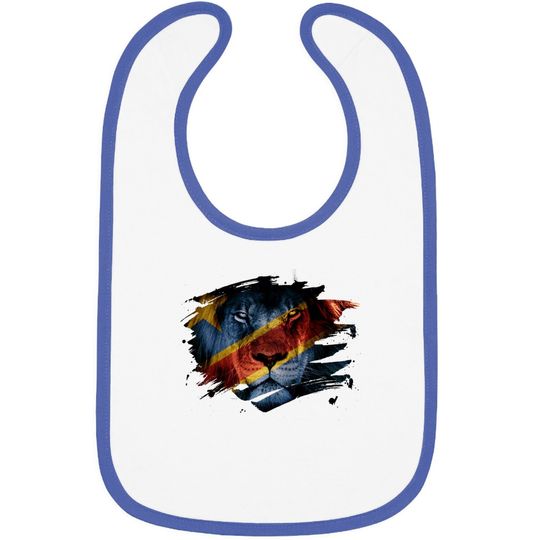 Dr Congo Flag And African Lion Picture Congolese Pride Baby Bib