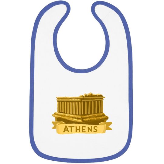 Athens Greece Acropolis Parthenon Gold Baby Bib