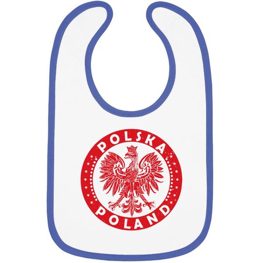 Polska Polish Eagle Vintage Distressed Poland Baby Bib