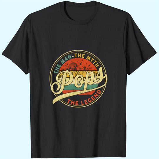 Vintage Pops Man Myth Legend Daddy Grandpa Gift Ideas Family T-Shirt