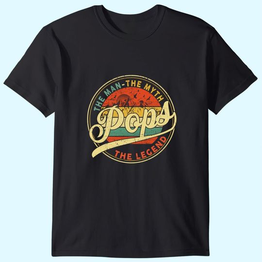 Vintage Pops Man Myth Legend Daddy Grandpa Gift Ideas Family T-Shirt