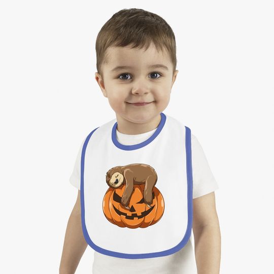 Sloth Pumpkin Halloween Sloth Themed Halloween Lovers Gift Baby Bib