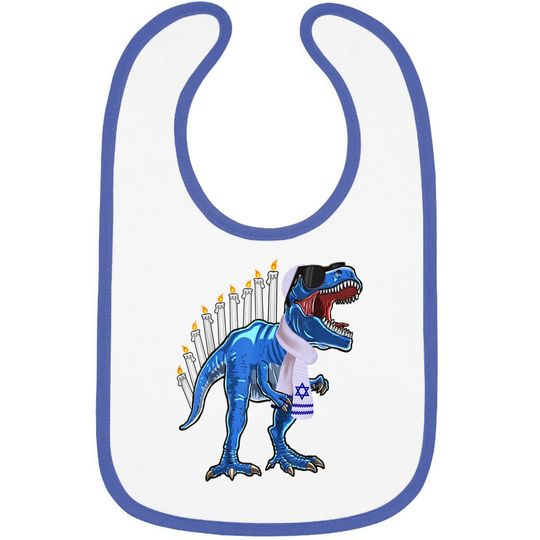 T Rex Dinosaur Hanukkah Baby Bib