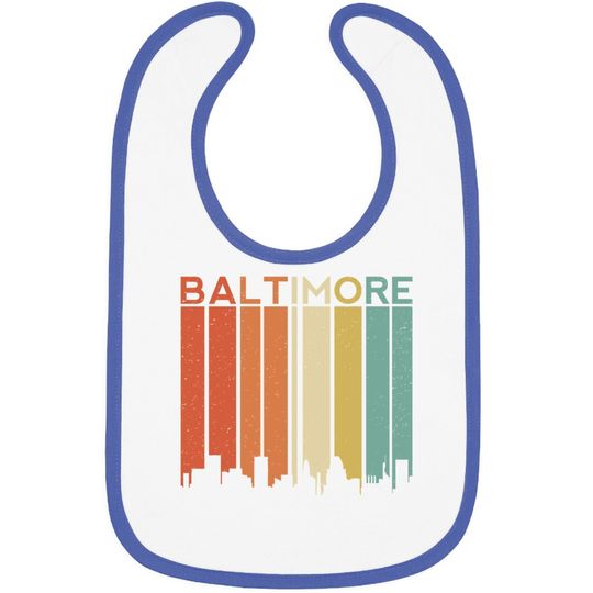 Baltimore Maryland Vintage Retro City Baby Bib