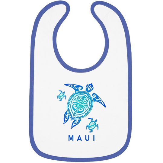 Maui Hawaii Sea Blue Tribal Turtle Baby Bib