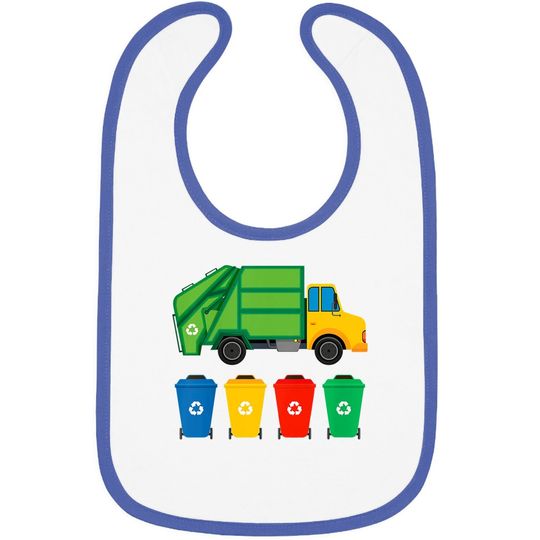 Garbage Truck Recycling Bins Earth Day Children Toddler Baby Bib