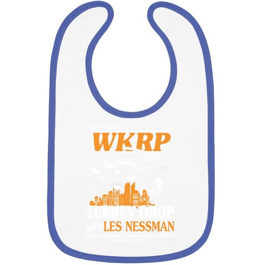 First Annual Wkrp Turkey Drop Les Nessman Baby Bib