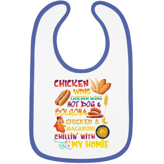 Cooked Chicken Wing Chicken Wing Hot Dog Bologna Macaroni Baby Bib