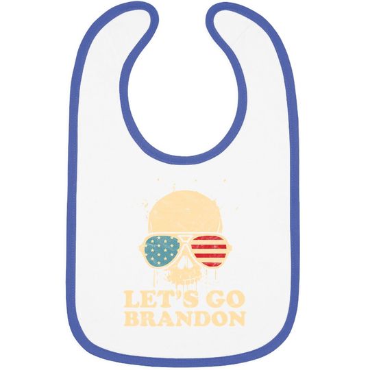 Let's Go Brandon Skull American Flag Baby Bib