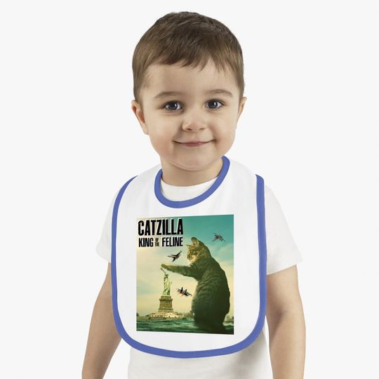 Catzilla King Of The Feline Movie Poster Gag Cat Baby Bib
