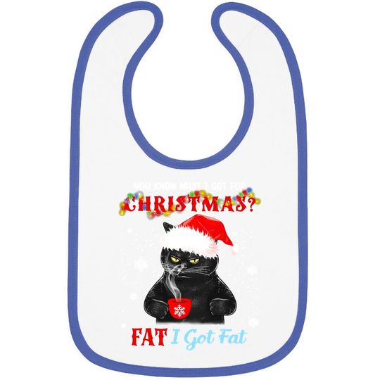 Black Cat I Got Fat For Christmas Classic Baby Bib