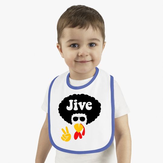 Peace Sign Jive Turkey Face Thanksgiving Baby Bib