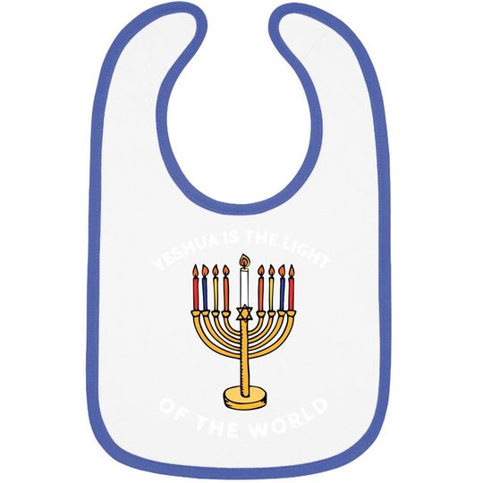 Yeshua Is The Light Of The World Hanukkah Menorah Candles Baby Bib