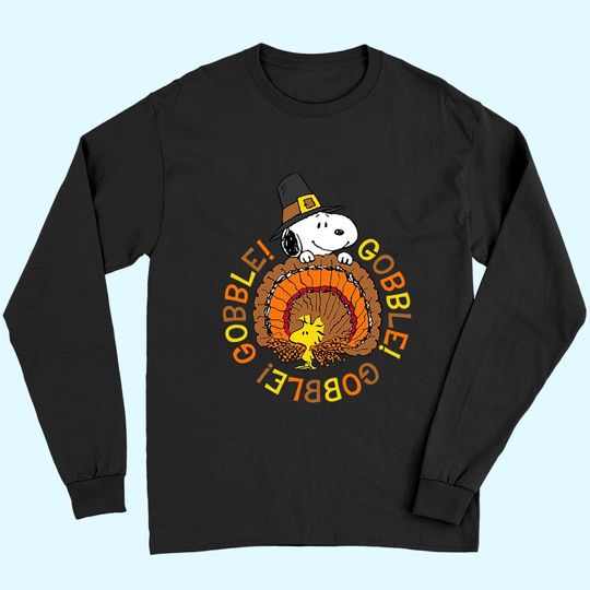 Snoopy And Woodstock Peanuts Thanksgiving Gobble Long Sleeves