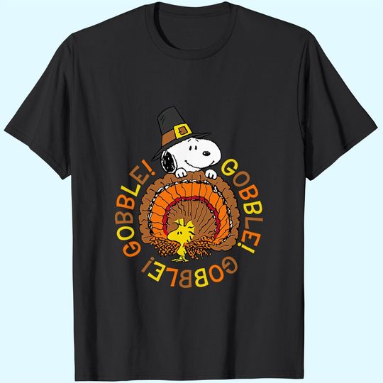 Snoopy And Woodstock Peanuts Thanksgiving Gobble T-Shirts
