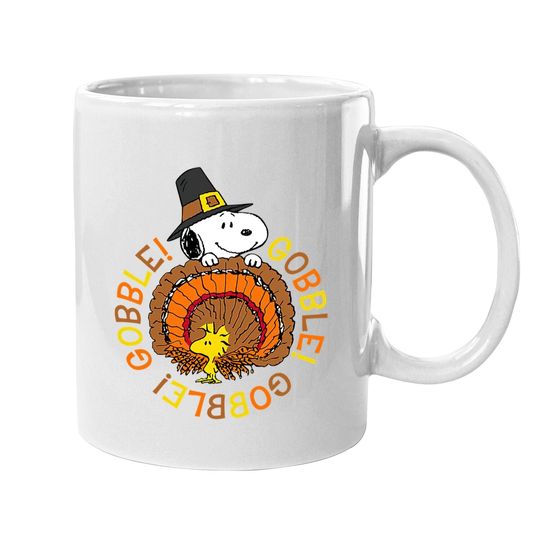 Snoopy And Woodstock Peanuts Thanksgiving Gobble Mugs