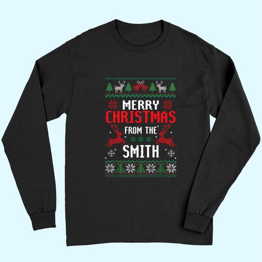 Merry Christmas Family Name Personalized Long Sleeves