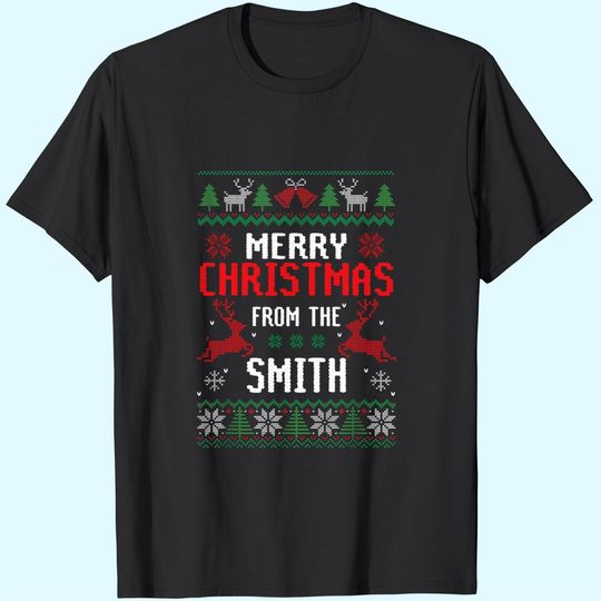 Merry Christmas Family Name Personalized T-Shirts