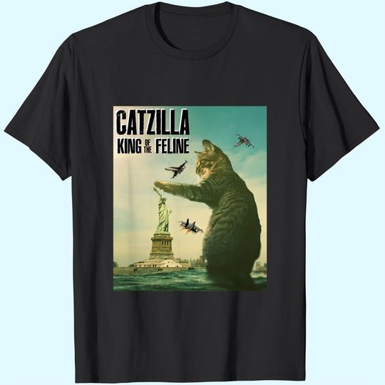 Catzilla King Of The Feline Movie Poster Gag Cat T-Shirt