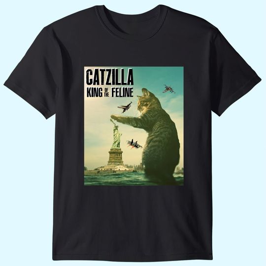 Catzilla King Of The Feline Movie Poster Gag Cat T-Shirt