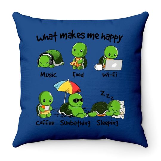 What Makes Turtle Happy Classic Throw Pillow