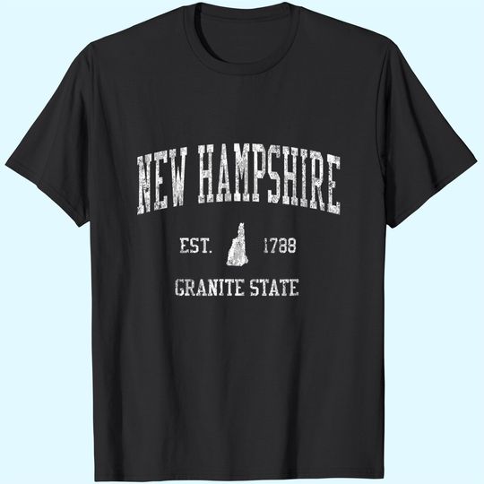 Retro New Hampshire T Shirt Vintage Sports Tee Design