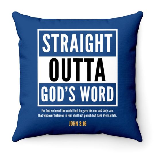 Straight Putta Gods Word Christian Throw Pillow