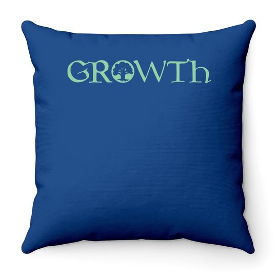 Growth Green Magic Mana Symbol Throw Pillow