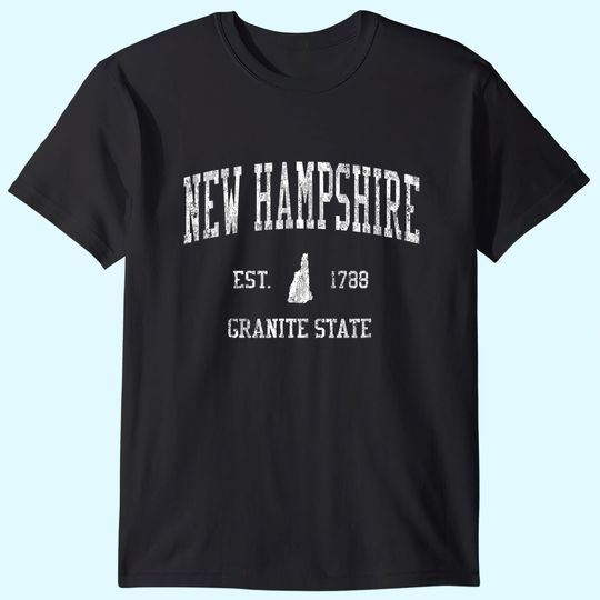Retro New Hampshire T Shirt Vintage Sports Tee Design
