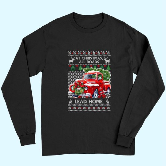 Ugly Christmas Red Truck Long Sleeves