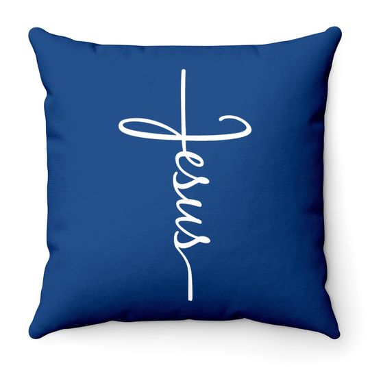 Jesus Cross Throw Pillow, Jesus Belief, Christian Throw Pillow, Gift For God Lover
