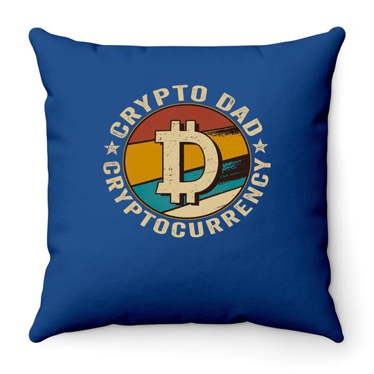 Crypto Dad Throw Pillow, Bitcoin Millionaire Throw Pillow, Crypto Trader, Dad Gift