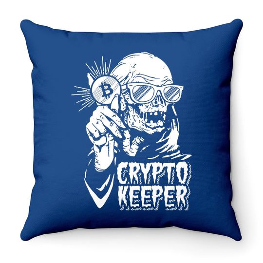 Crypto Keeper Throw Pillow, Bitcoin, Crypto Millionaire Throw Pillow