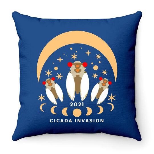 Cicada 2021 Throw Pillow Cicada Invasion