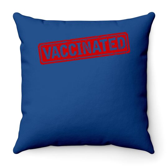 Certified Vaccinated Red Stamp Humor Graphic Throw Pillow