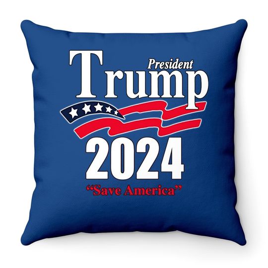 Trump 2024 Throw Pillow Keep America Great Throw Pillow Reelect President Donald Trump Non-pc Throw Pillow