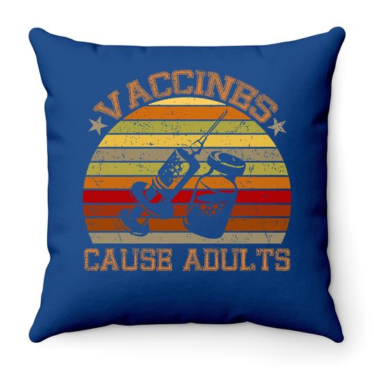 Ultrabasic Vintage Throw Pillow Retro Vaccines Cause Adults - Funny Doctor Nurse Science Humor Throw Pillow Throw Pillow