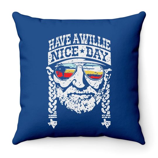 I Willie Love The Usa & Have A Willie Nice Day Short Sleeve Throw Pillow Tops
