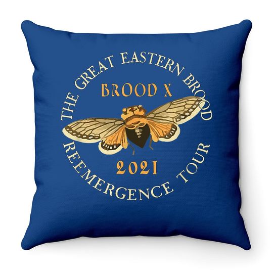 Cicada Throw Pillow The Great Eastern Brood X 2021 Reemergence Tour