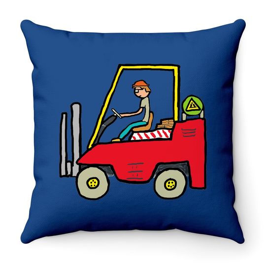 Forklift Truck Throw Pillow