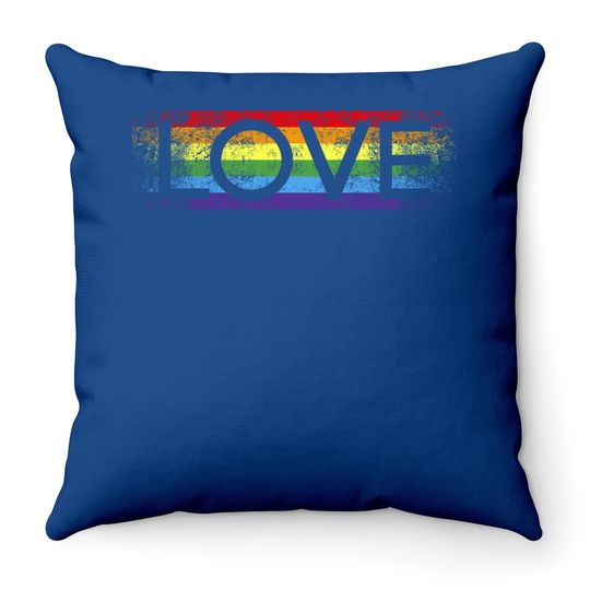 Gay Pride Rainbow Love Throw Pillow
