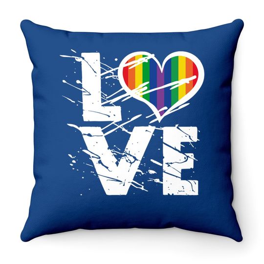 Love Throw Pillow Tops Love Rainbow Heart Throw Pillow Tops Lgbtq Pride