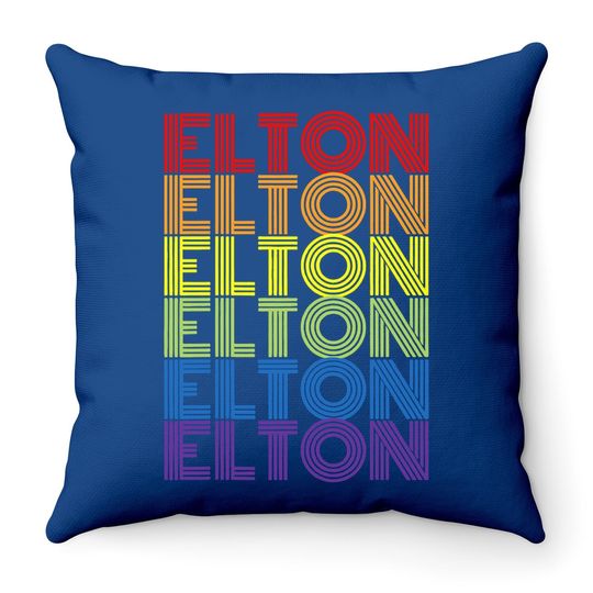 Retro Style Elton Rainbow Throw Pillow